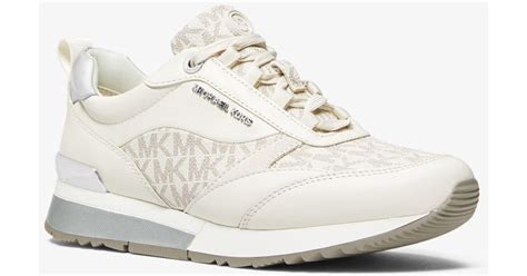 michael kors allie metallic and leather trainer|allie stride leather trainer.